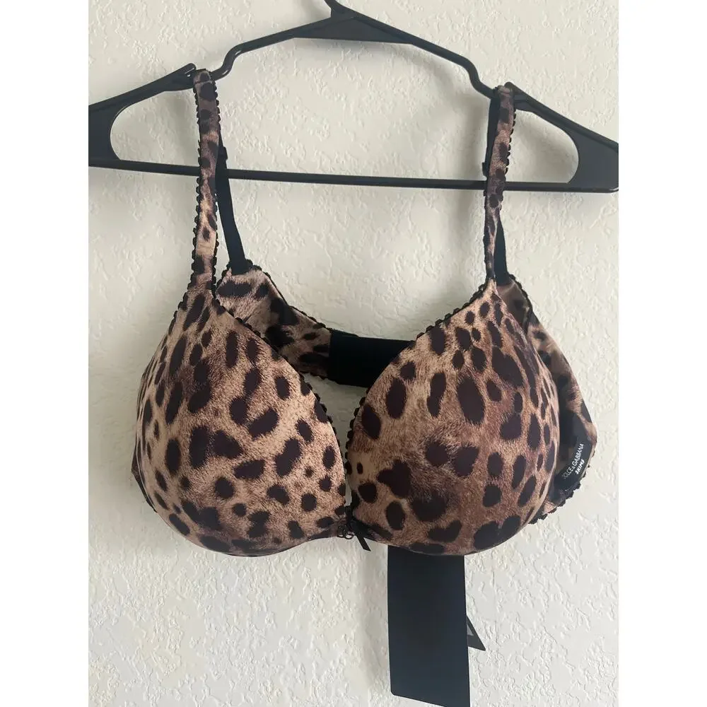36B DOLCE&GABBANA X SKIMS TEARDROP PUSH-UP BRA LEOPARD - Picture 3 of 6